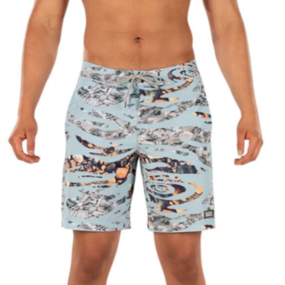 SAXX Betawave 2N1 Boardie 19" Standard Fit Ripple Camo-Fog Blue 38